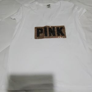 Pink sequin tee